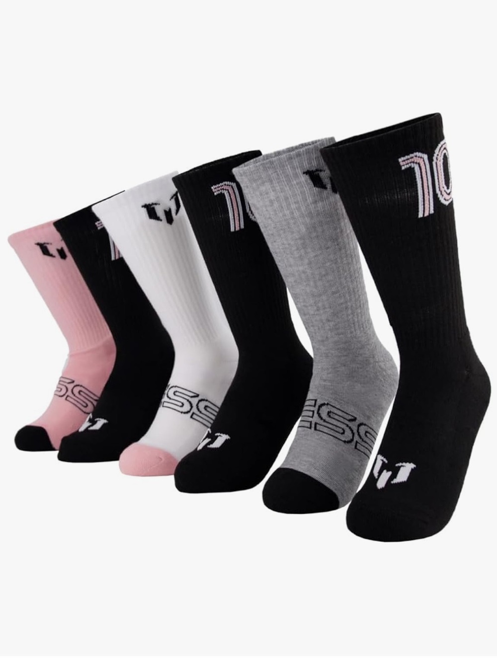 Messi Lifestyle Crew Socks, 6-pack Socks, Soft & Stretchy, Comfortable